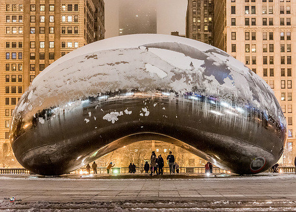 Chicago bean with snow